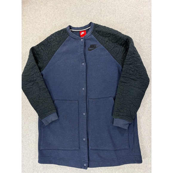 Nike Jackets & Blazers - Nike Performance Stitched Logo Fleece Button Up Jacket (Women's Medium) Blue
